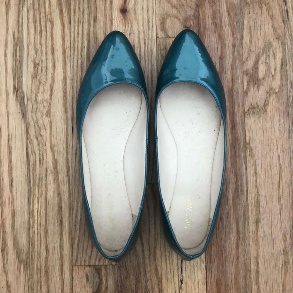Nine West Patent Teal flats